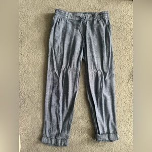 High waisted chambray cropped linen tapered pant - old Navy - size S